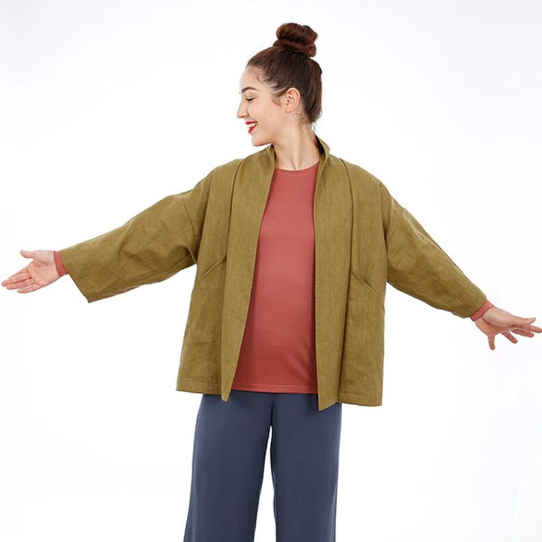 FRAU SINA - kurteczka kimono ze skośnymi kieszeniami, Studio Schnittreif | XS - XXL,  image number 4