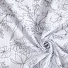 Muślin / Tkanina double crinkle łąka malowanych kwiatów – biel/czerń,  thumbnail number 3