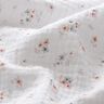 Muślin / Tkanina double crinkle romantyczne kwiatuszki – biel,  thumbnail number 2