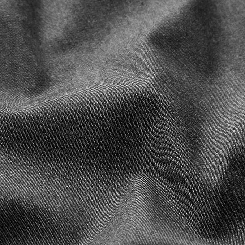 Tkanina bawełniana chambray przypominająca dżins – czerń,  image number 2