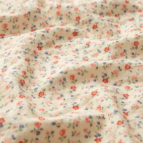 Muślin / Tkanina double crinkle romantyczne kwiaty | Poppy Fabrics – jasnobeżowy, 