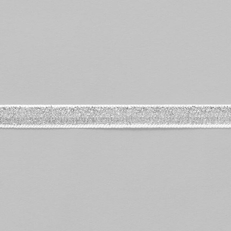 Taśma aksamitna Metaliczny [10 mm] – srebrny metaliczny,  image number 2