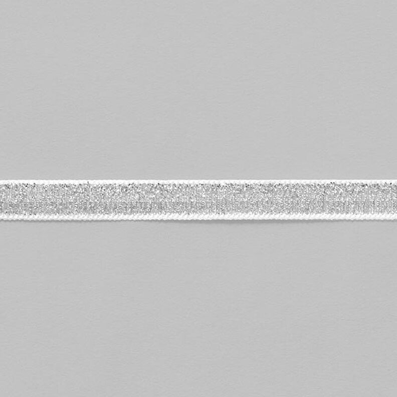 Taśma aksamitna Metaliczny [10 mm] – srebrny metaliczny,  image number 2