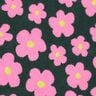 Puszysty plusz kwiaty | Poppy Fabrics – ciemna zieleń/pink,  thumbnail number 1