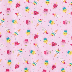 Tkanina bawełniana Kreton lody – róż, 