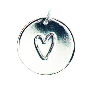 Przywieszka Heart [Ø17 mm] | Rico Design – srebro metaliczny, 