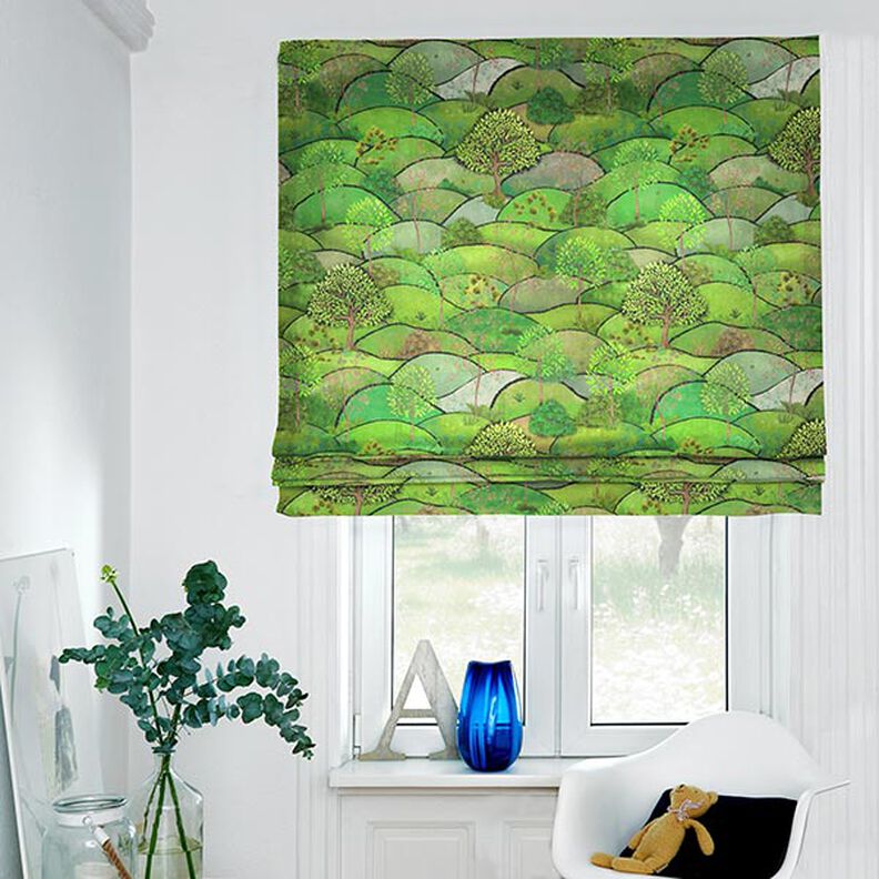 Tkanina dekoracyjna półpanama z nadrukiem cyfrowym Krajobraz wiosenny – zielone jabłuszko,  image number 4