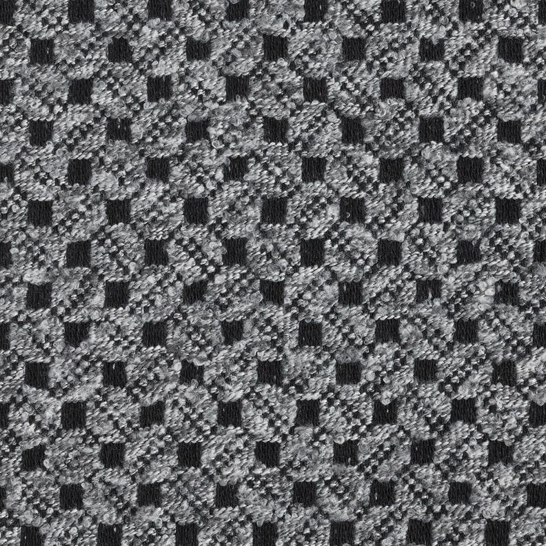 Materiał na płaszcze w kwadraciki – jasnoszary/czerń, image number 1