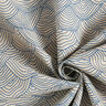 Tkanina dekoracyjna half panama, wzór w fale – błękit królewski/naturalny,  thumbnail number 3