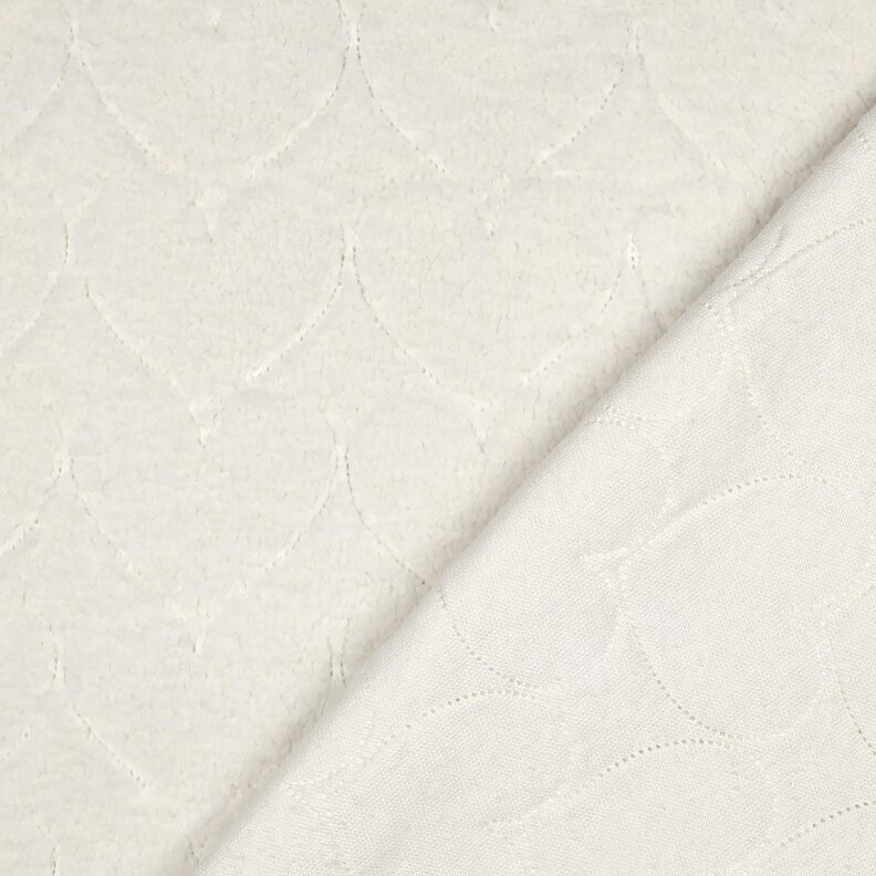 Sztuczne futerko wzór w serca | Poppy Fabrics – mleczna biel,  image number 4