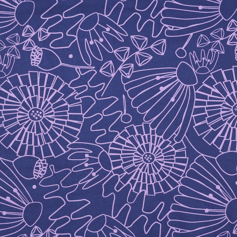 Popelina bawełniana Eden | Nerida Hansen – granat/liliowy,  image number 1