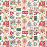 Tkanina bawełniana Popelina świąteczne obrazki – biel/czerwień karminowa,  thumbnail number 1