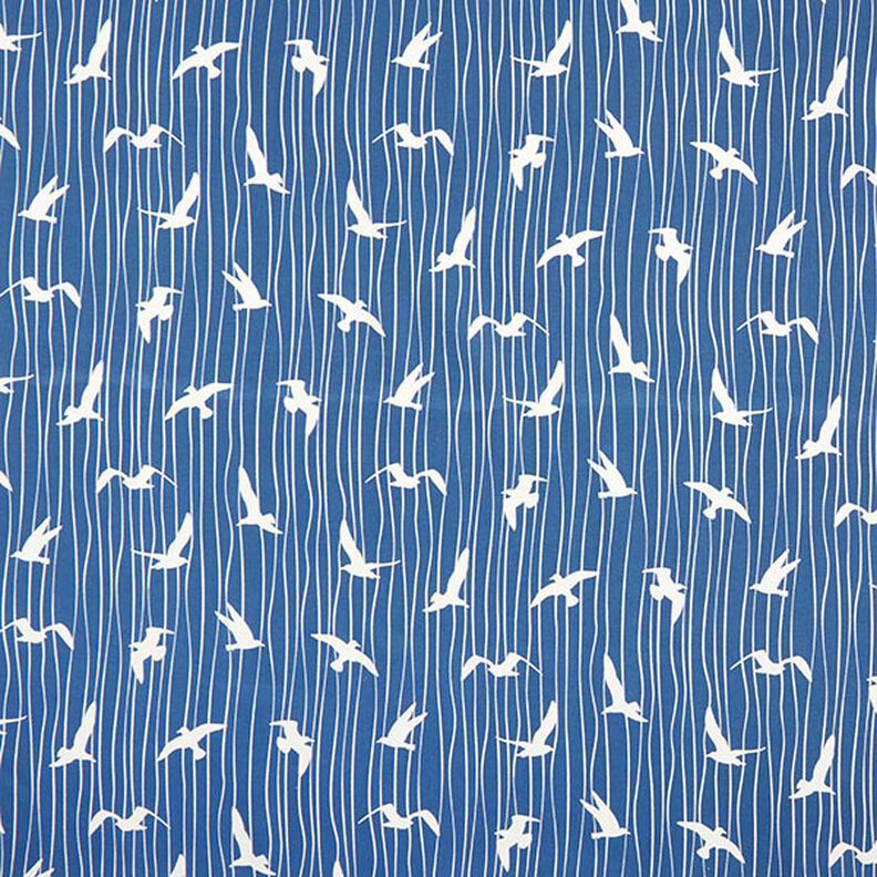 Tkanin dekoracyjna Half panama mewy – niebieski oceaniczny/biel,  image number 1