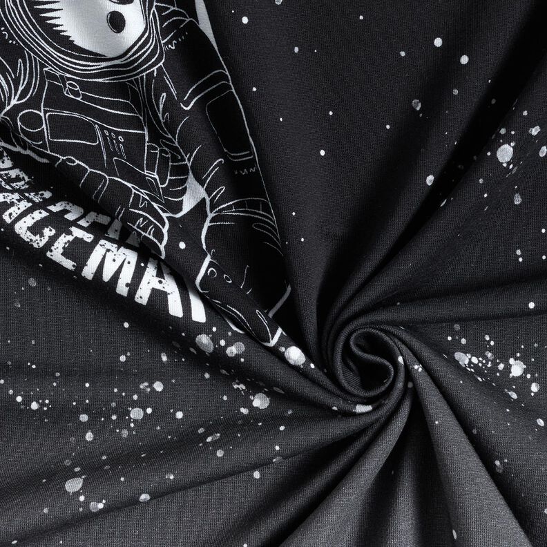 French Terry Panel Spaceman | Glitzerpüppi – czerń/biel, image number 3