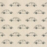 Tkanina dekoracyjna half panama, Volkswagen Garbus mini – naturalny/czerń,  thumbnail number 1