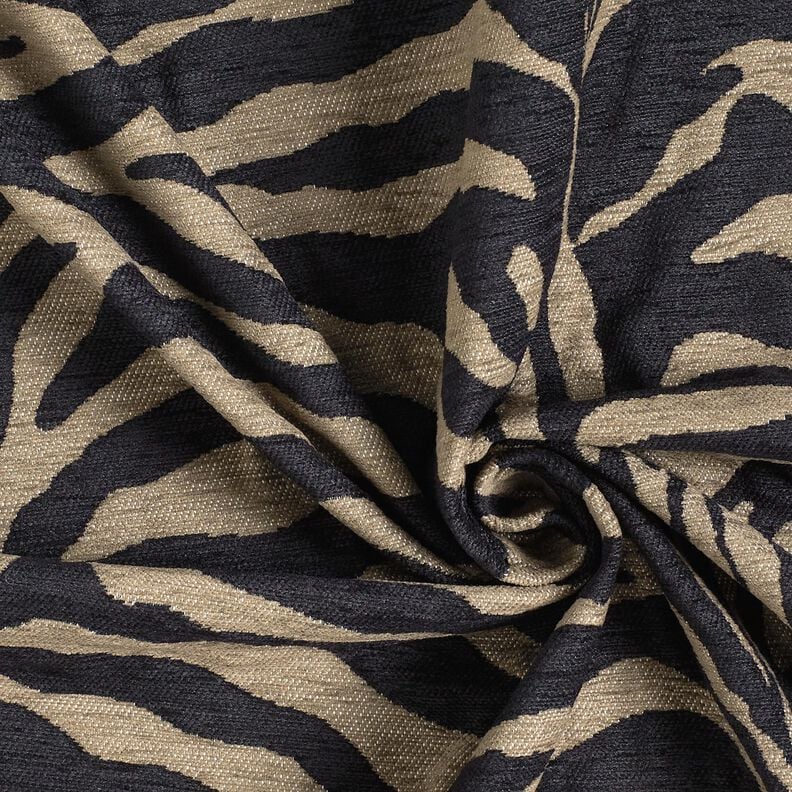 Tkanina tapicerska Żakard zebra – khaki/czerń,  image number 3