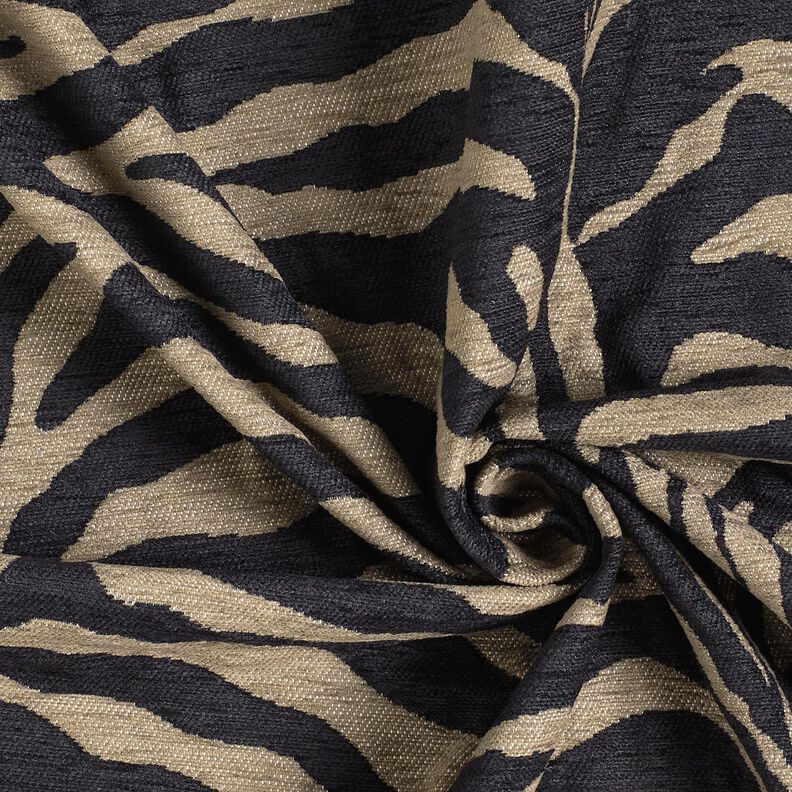 Tkanina tapicerska Żakard zebra – khaki/czerń, image number 3