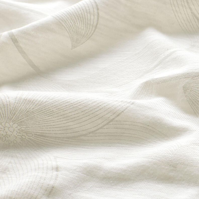 Dżersej bawełniany tulipany – mleczna biel,  image number 2