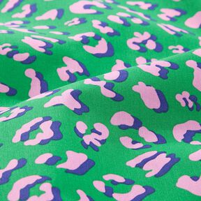 Bawełna powlekana abstrakcyjna panterka | Poppy Fabrics – zieleń/róż, 