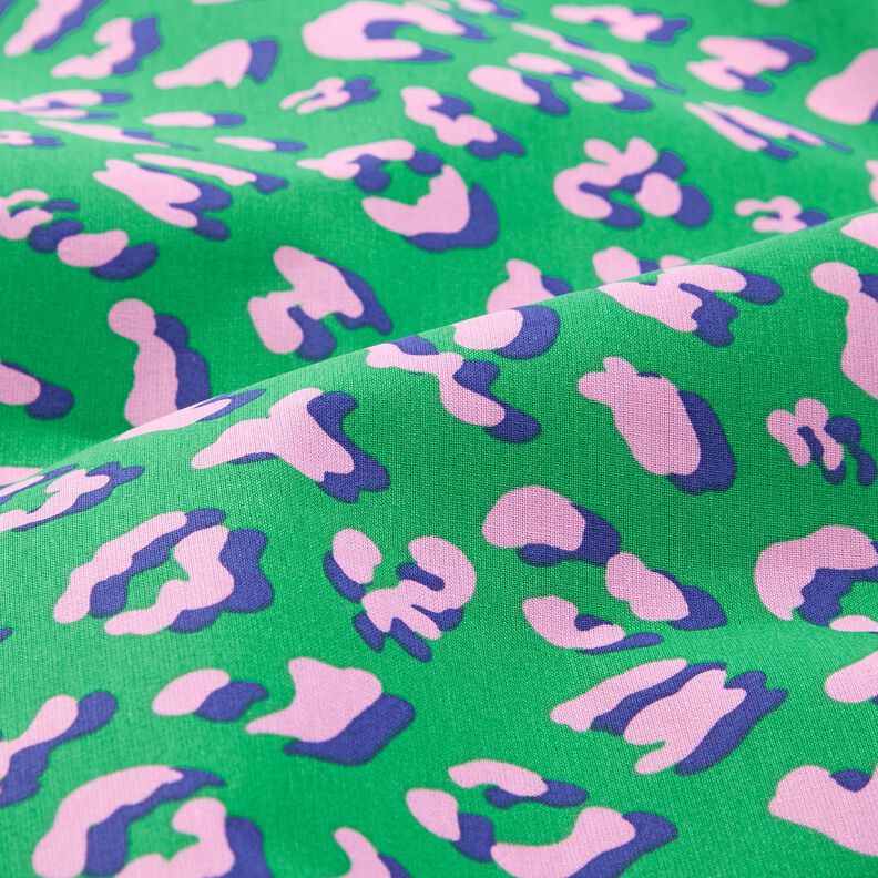 Bawełna powlekana abstrakcyjna panterka | Poppy Fabrics – zieleń/róż, image number 2