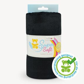 Tkanina pluszowa SuperSoft SNUGLY [ 1 x 0,75 m | 5 mm ] | Kullaloo – czerń, 