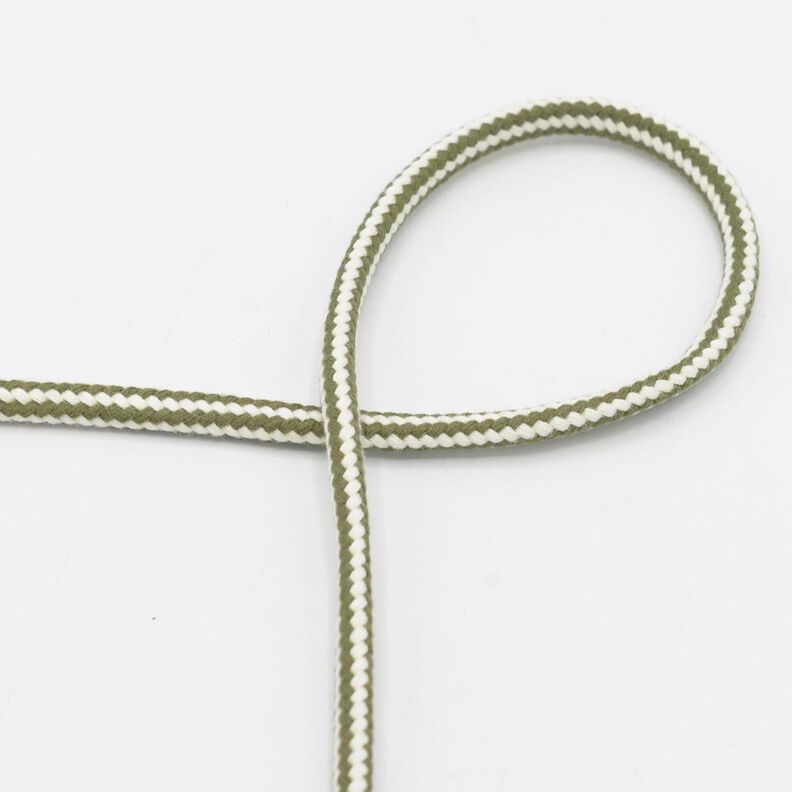 sznurek bawełniany 2-kolorowy [Ø 8 mm] – khaki,  image number 1