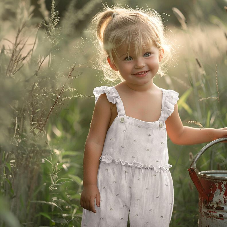 GOTS Popelina bawełniana małe tęcze | Poppy Fabrics – naturalny/brąz sarni, image number 5