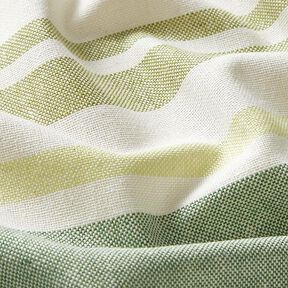 Tkanin dekoracyjna Half panama miks kolorowych pasków z recyklingu – zieleń, 