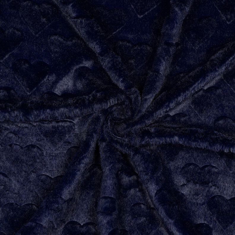 Sztuczne futerko serca | Poppy Fabrics – czarnoniebieski,  image number 3