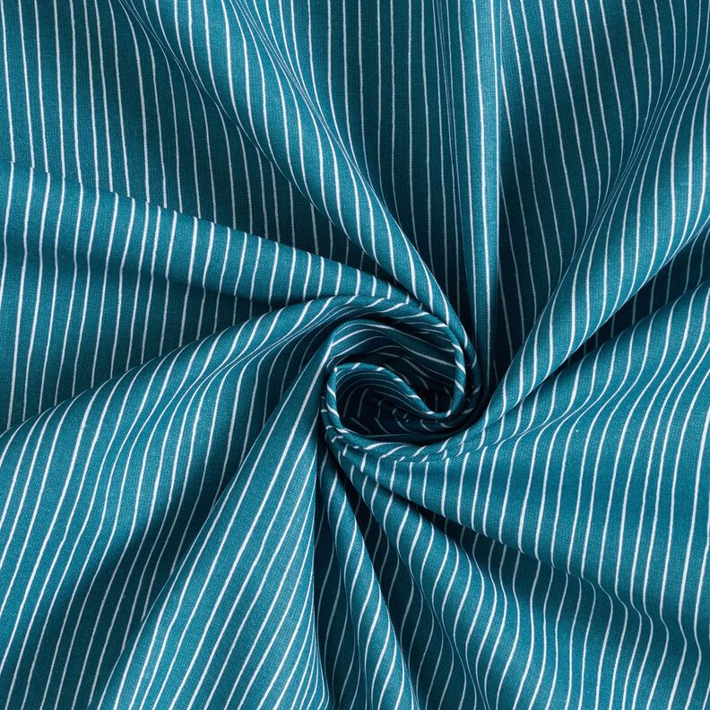 Tkanina bawełniana Kreton delikatne linie – błękit/biel,  image number 3