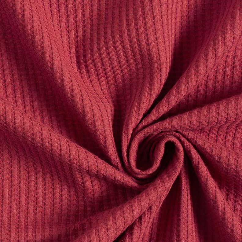 Bawełniany dżersej wafelkowy jednokol. – czerwień karminowa,  image number 1