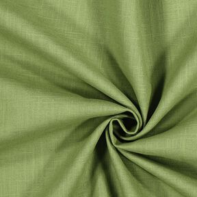 Tkanina lniana mieszanka ramii, średnia – jasna oliwka, 