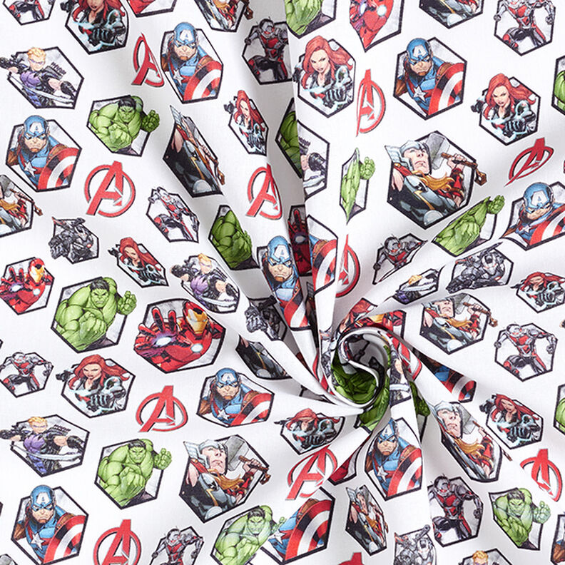 Kreton Tkanina na licencji Avengers płytki z motywami | Marvel – biel,  image number 3