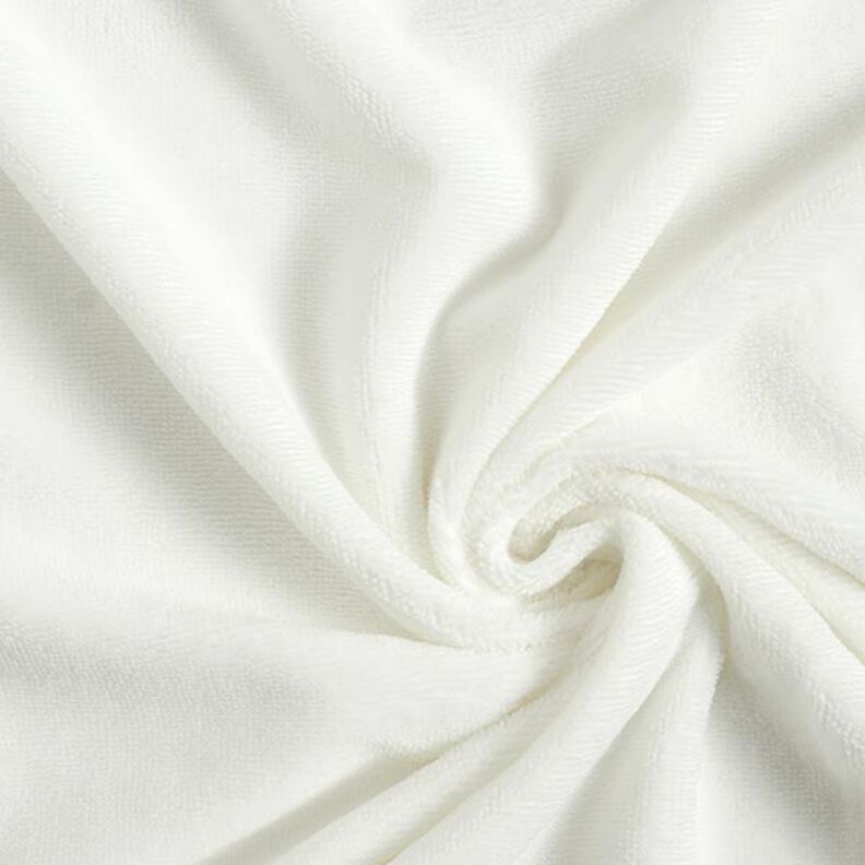 Miękka tkanina frotte Bambus Jednokol – mleczna biel,  image number 1