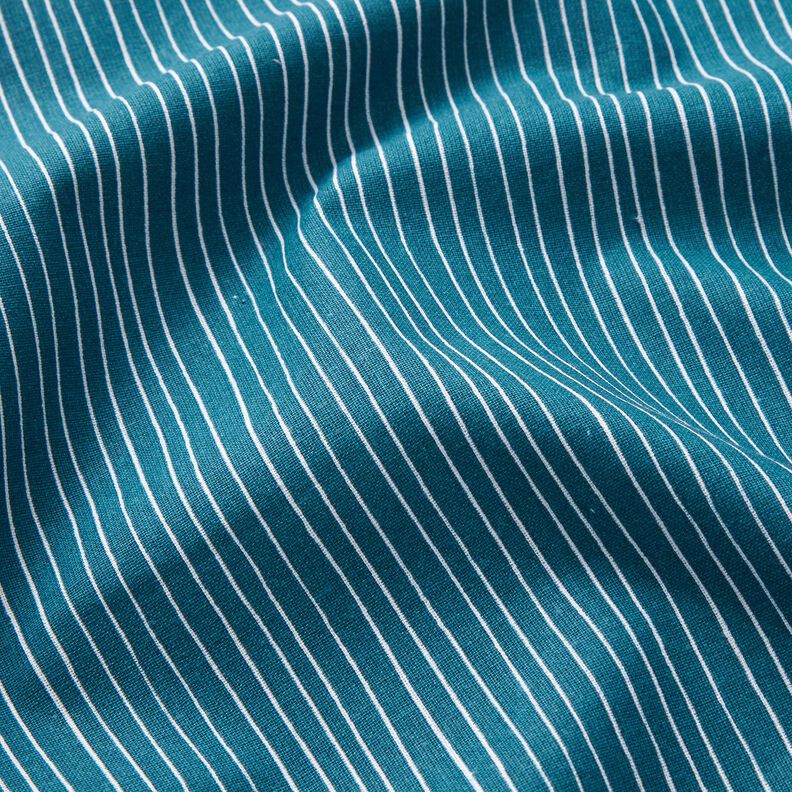 Tkanina bawełniana Kreton delikatne linie – błękit/biel,  image number 2