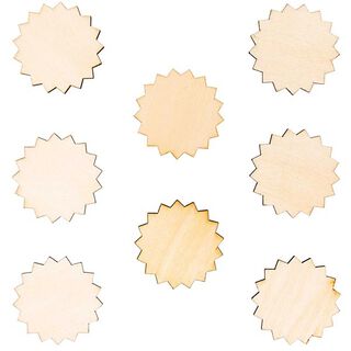 Drewniana ozdoba, rozeta mała Zestaw[ 4,5 x 5 cm ] | Rico Design – naturalny, 