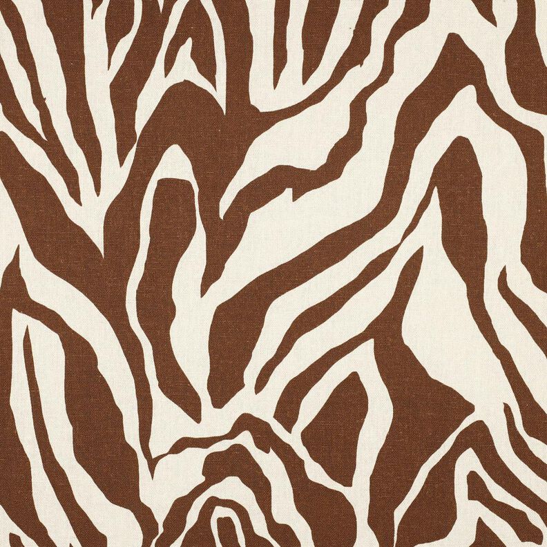 Mieszanka wiskozy i lnu Zebra – mleczna biel/kasztanowy brąz,  image number 1