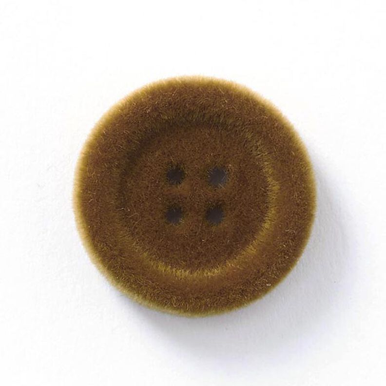 Guzik aksamitny, 4 dziurki – brąz,  image number 1