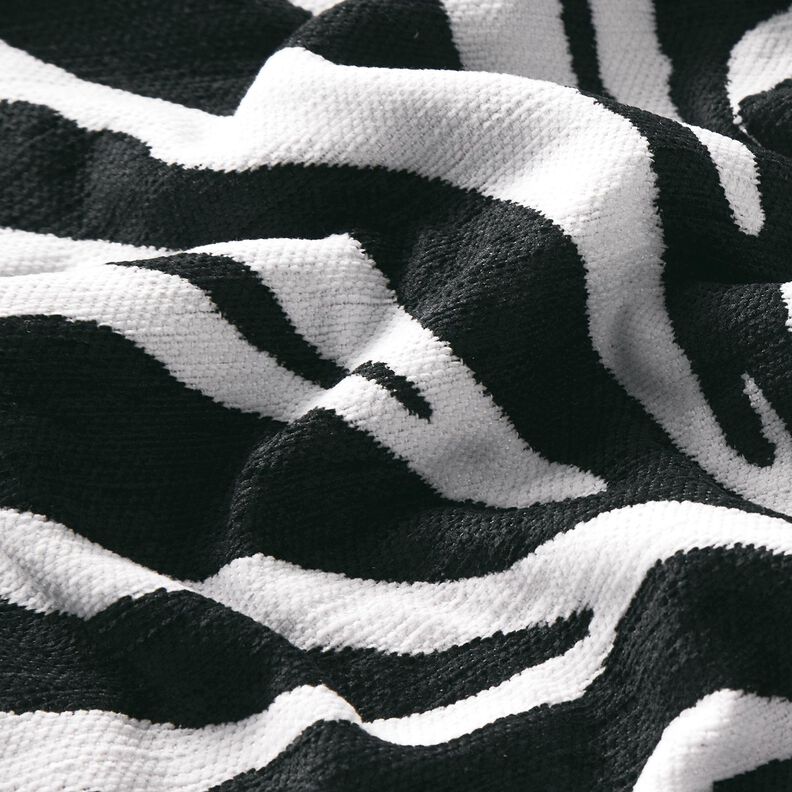 Tkanina tapicerska Żakard zebra – biel/czerń, image number 6