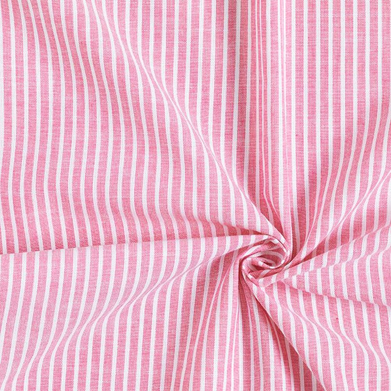 Mieszanka bawełny i lnu w podłużne paski – pink/biel,  image number 3