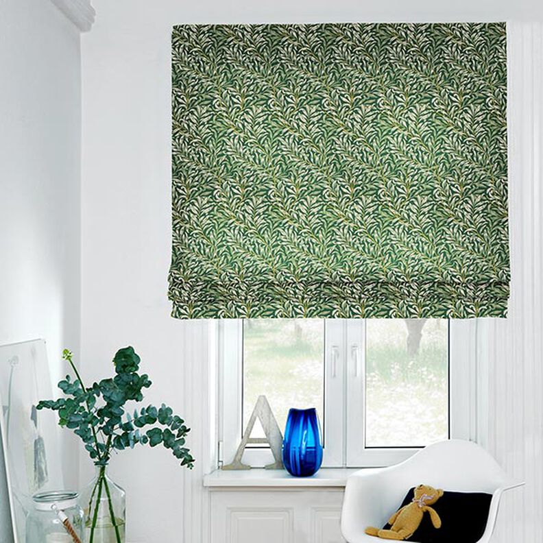 Tkanin dekoracyjna Half panama splątane gałęzie – naturalny/ciemna zieleń | Resztka 90cm, image number 6