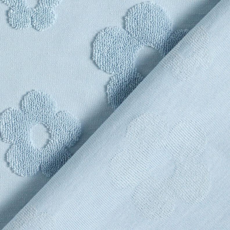 Dzianina frotte kwiaty – srebrny niebieski, image number 4