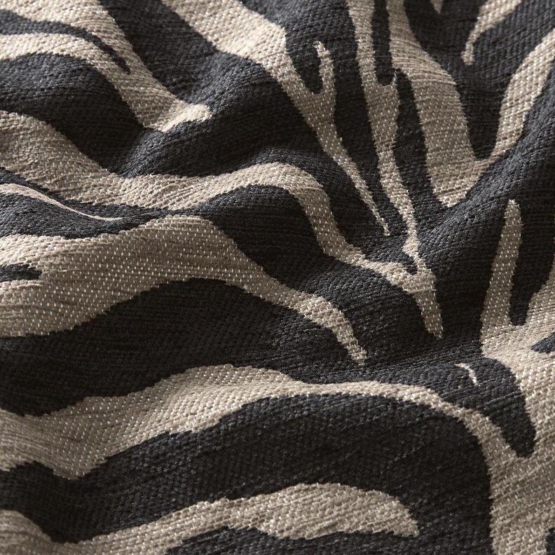 Tkanina tapicerska Żakard zebra – khaki/czerń, image number 6
