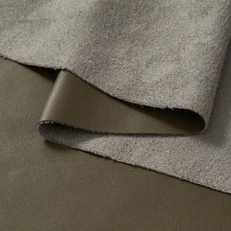 Sztuczna skóra z welurem na lewej stronie  – ciemna pinia,  image number 3