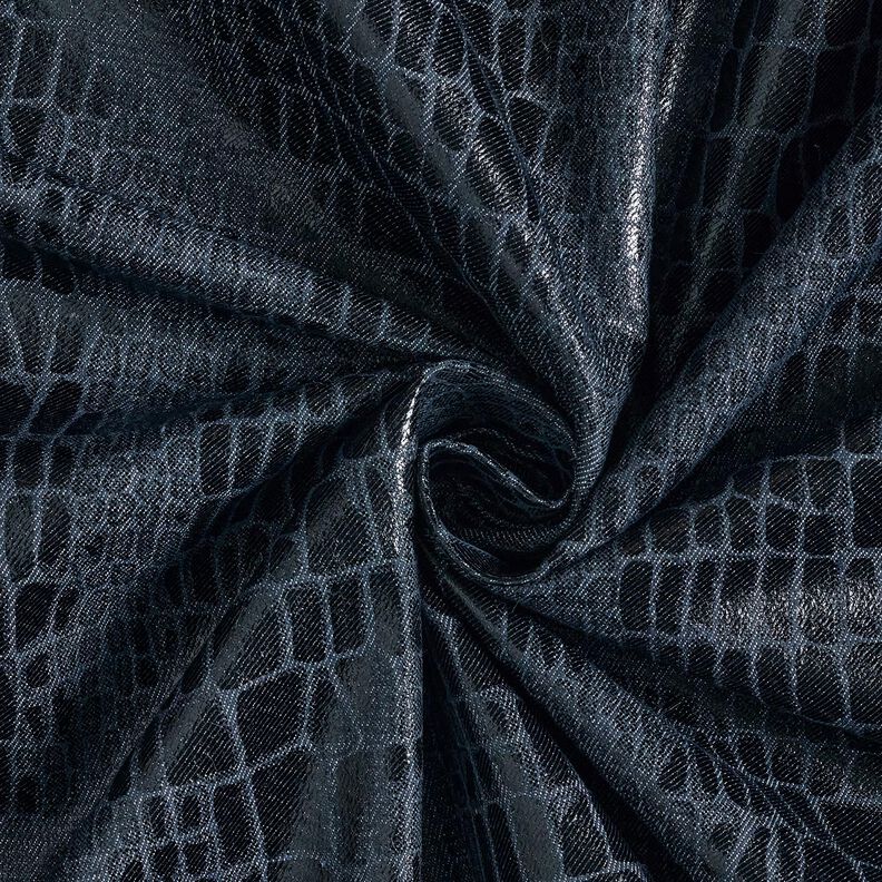 Wiskozowy denim o gadów – czarnoniebieski, image number 3