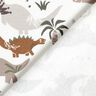 Dzianina dresowa pętelkowa French Terry dinozaury z dżungli – mleczna biel,  thumbnail number 4