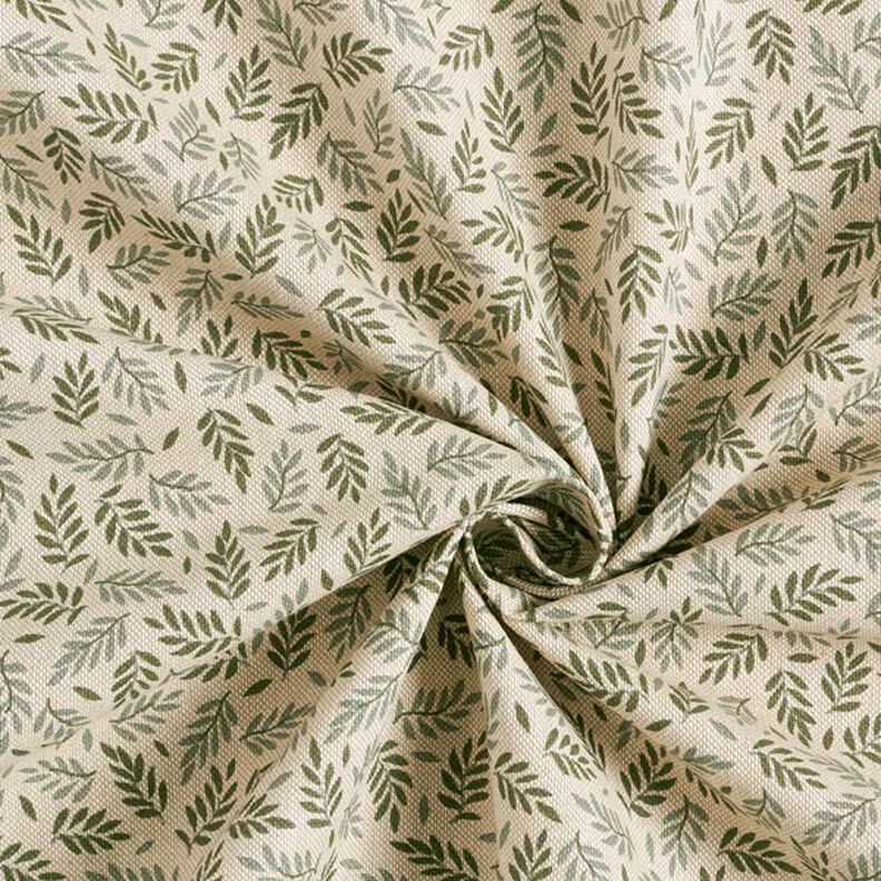 Tkanin dekoracyjna Half panama Delikatne liście – naturalny,  image number 5