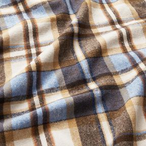 Flanela na płaszcze w kratkę | Katia Fabrics – błękit królewski/czarny brąz, 