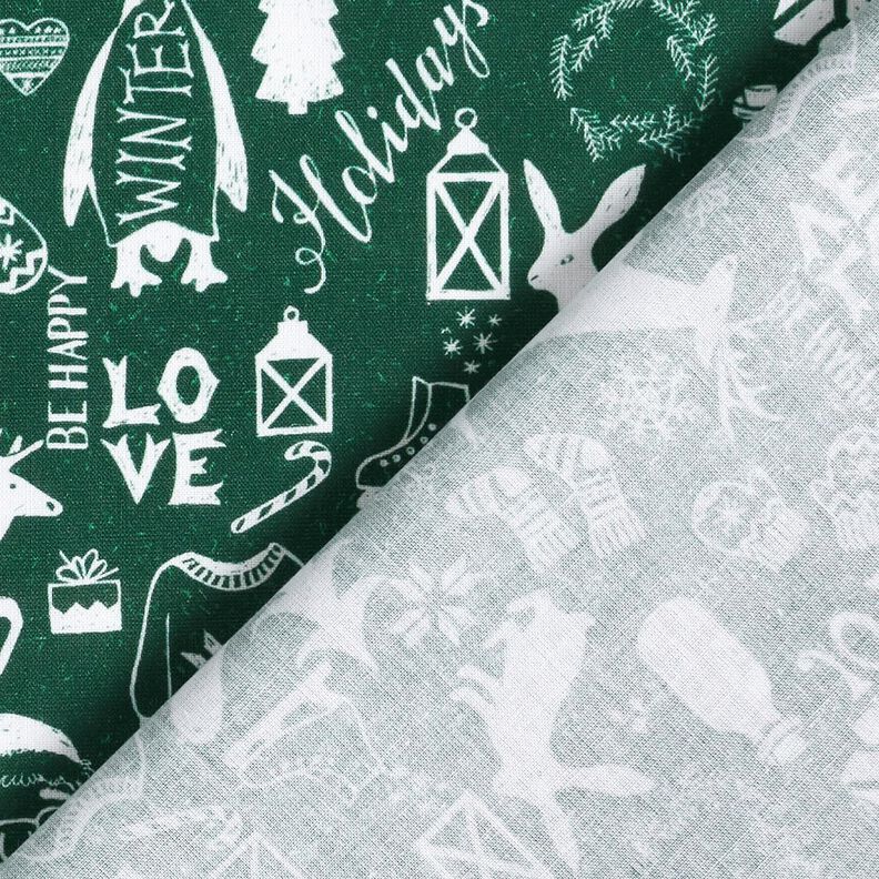 Tkanina bawełniana Kreton Wesołych Świąt – świerk srebrny/biel,  image number 4