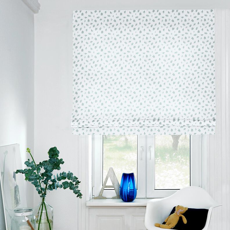 Muślin / Tkanina double crinkle gałązki | Poppy Fabrics – biel/zieleń trzcinowa,  image number 6